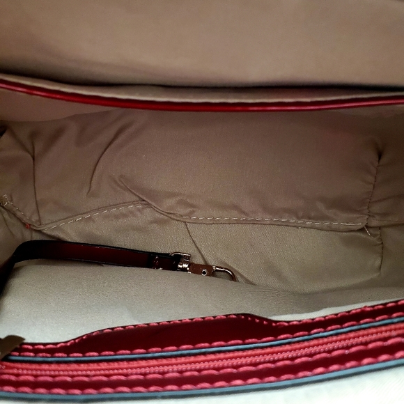 Diophy Red Checkered Patent Leather Crossbody Purse - Picture 10 of 10